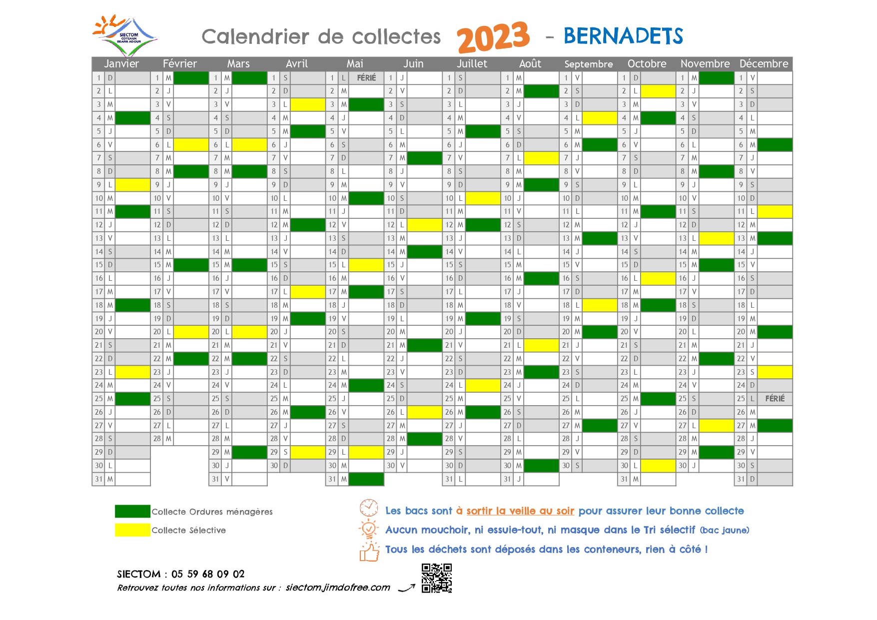 BERNADETS calendrier collectes 2023 page 0001