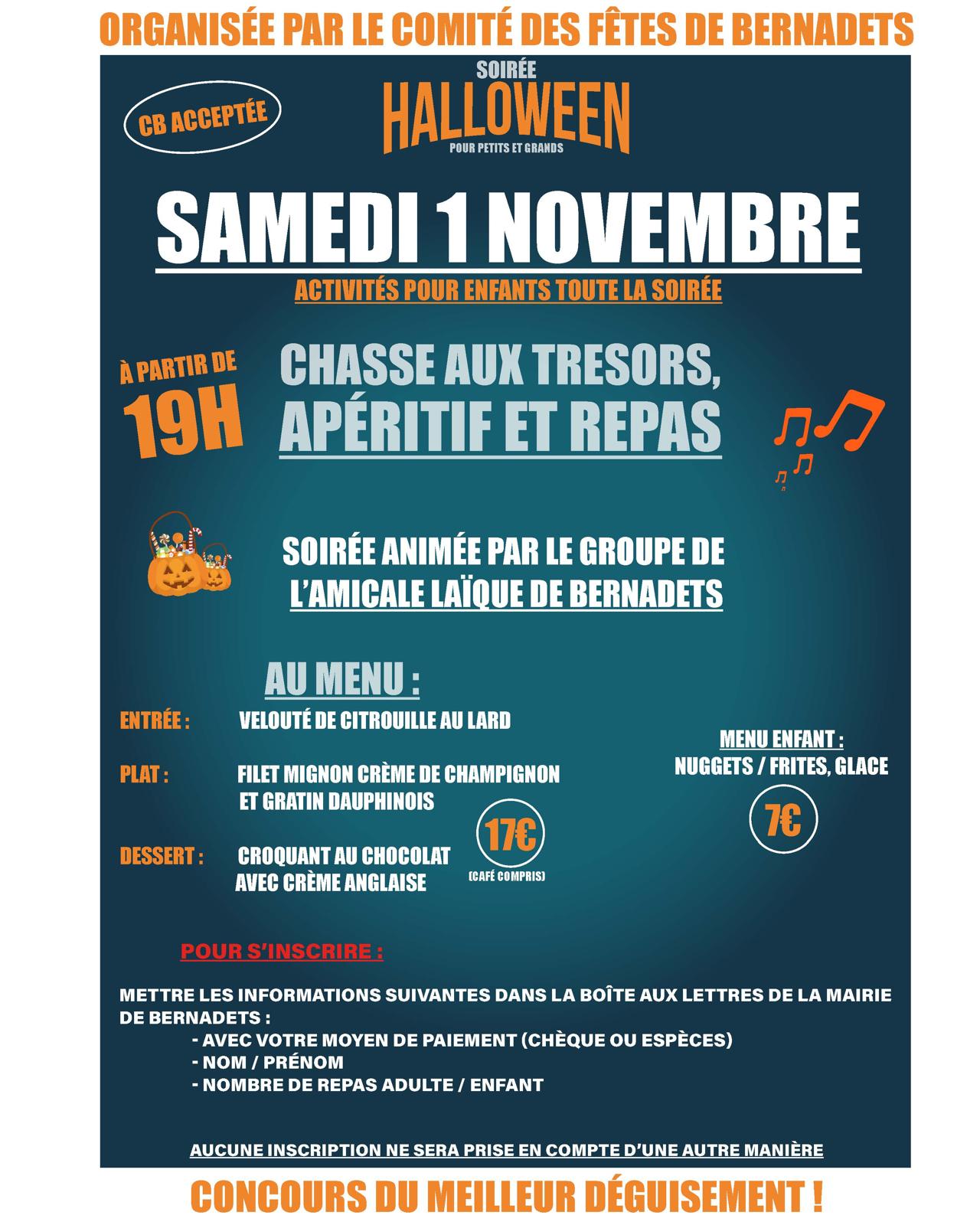affiche 1 nov repas haloween